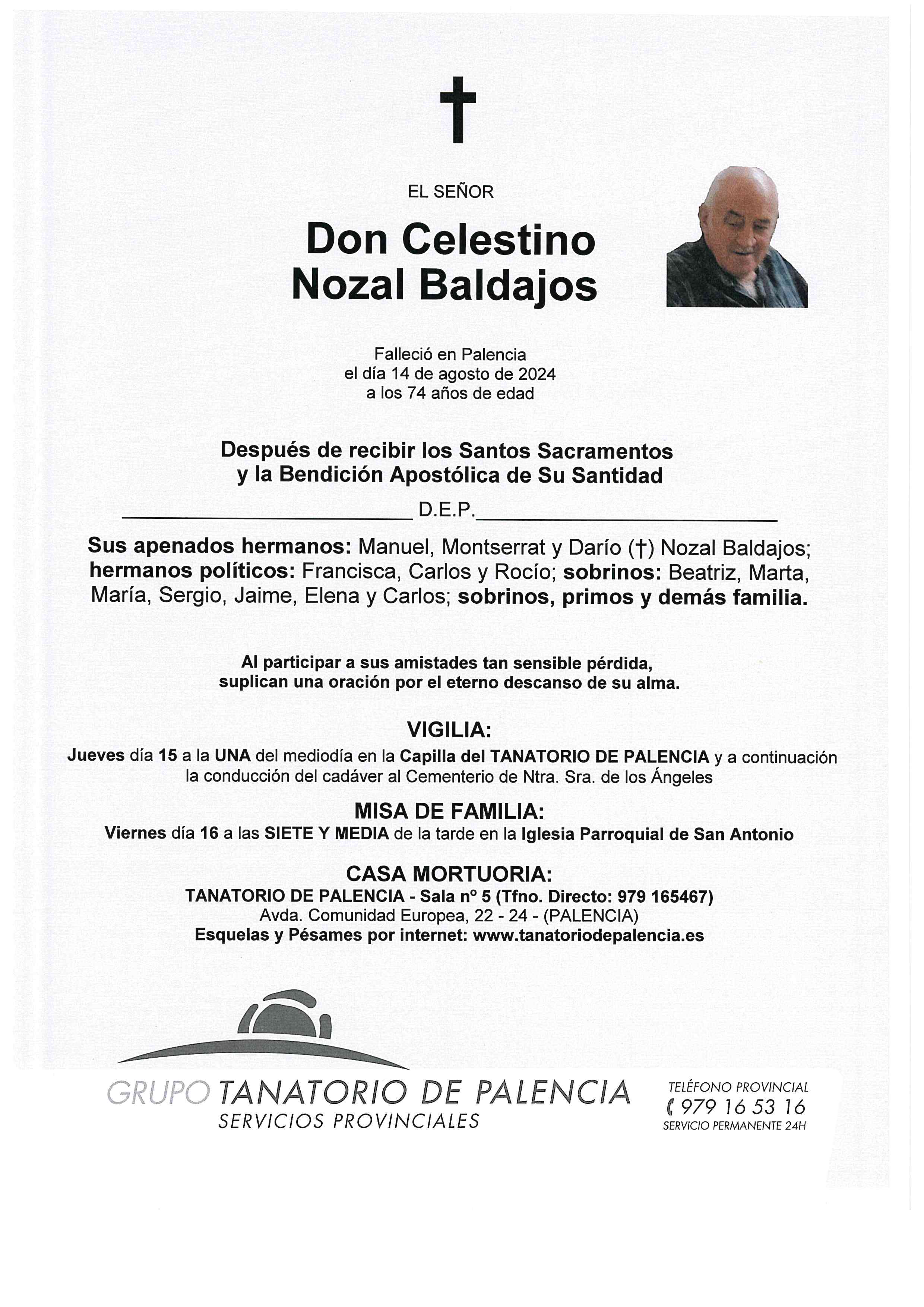 EL SEÑOR DON CELESTINO NOZAL BALDAJOS